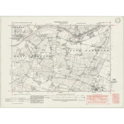 1938 Map of Kent XLII.SW, 1946 Print