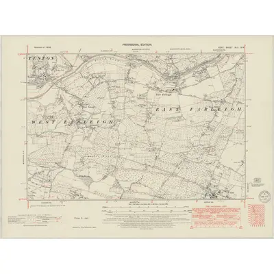 1938 Map of Kent XLII.SW, 1949 Print