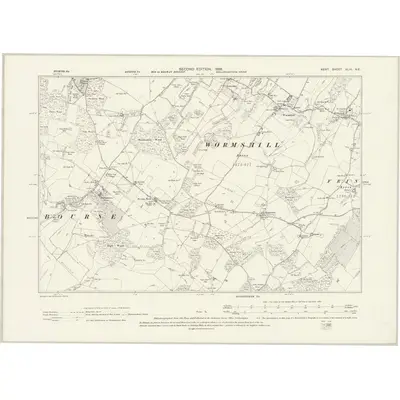 1895 Map of Kent XLIII.NE, 1898 Print