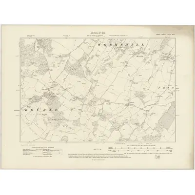 1906 Map of Kent XLIII.NE, 1909 Print