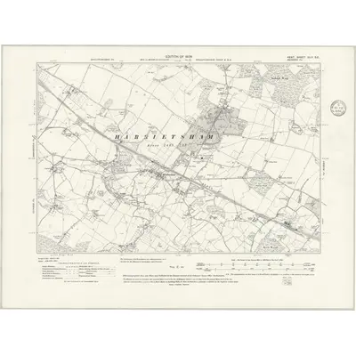 1907 Map of Kent XLIII.SE, 1936 Print