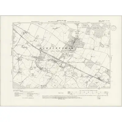 1907 Map of Kent XLIII.SE, 1939 Print