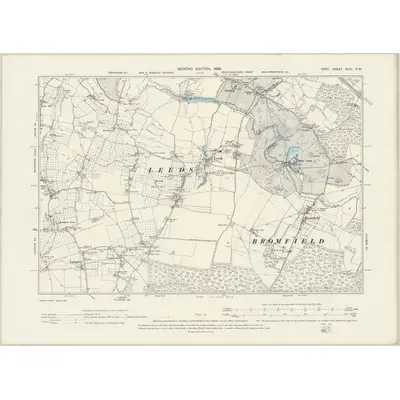 1895 Map of Kent XLIII.SW, 1898 Print