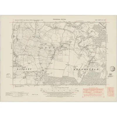 1938 Map of Kent XLIII.SW, 1951 Print