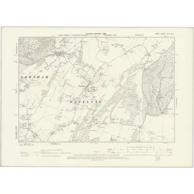 1895 Map of Kent XLIV.NE, 1898 Print