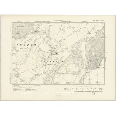 1906 Map of Kent XLIV.NE, 1908 Print