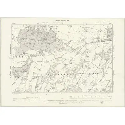 1895 Map of Kent XLIV.NW, 1898 Print