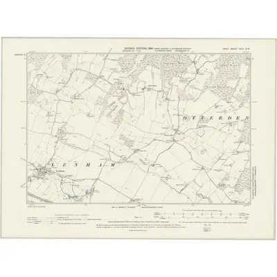 1896 Map of Kent XLIV.SW, 1898 Print