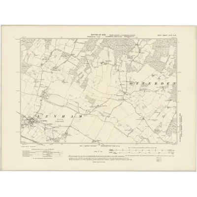 1906 Map of Kent XLIV.SW, 1908 Print