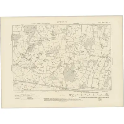 1907 Map of Kent XLIX.NE, 1909 Print