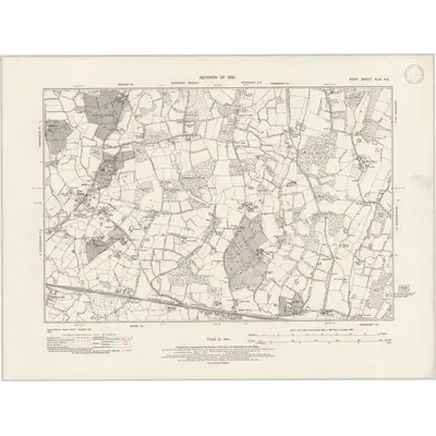 1936 Map of Kent XLIX.NE, 1947 Print