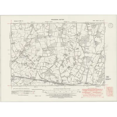1936 Map of Kent XLIX.NE, 1947 Print