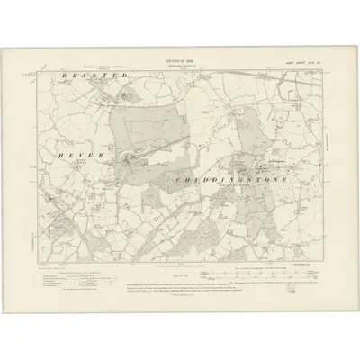 1907 Map of Kent XLIX.SE, 1909 Print