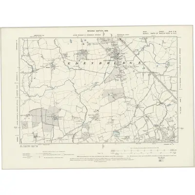 1895 Map of Kent XLIX.SW, 1898 Print