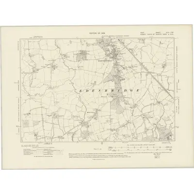1907 Map of Kent XLIX.SW, 1909 Print