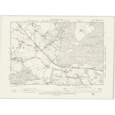 1896 Map of Kent XLV.NE, 1898 Print