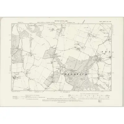 1896 Map of Kent XLV.NW, 1898 Print