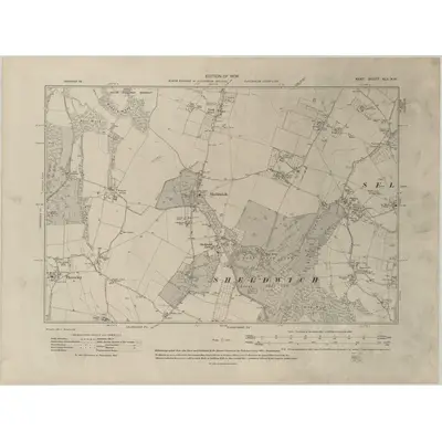 1906 Map of Kent XLV.NW, 1908 Print