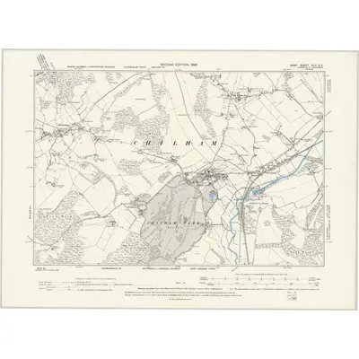 1896 Map of Kent XLV.SE, 1898 Print