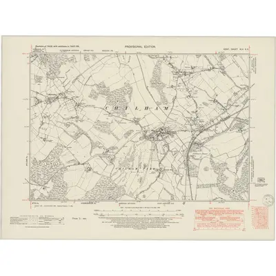 1937 Map of Kent XLV.SE, 1950 Print