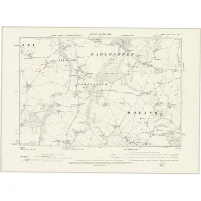 1896 Map of Kent XLV.SW, 1898 Print