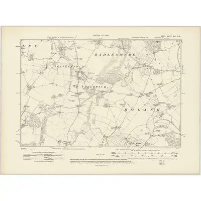 1906 Map of Kent XLV.SW, 1908 Print