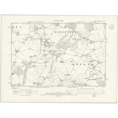 1906 Map of Kent XLV.SW, 1939 Print