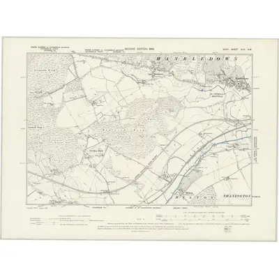 1896 Map of Kent XLVI.NW, 1898 Print