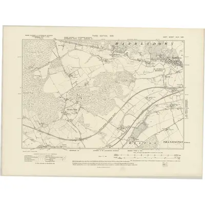 1906 Map of Kent XLVI.NW, 1908 Print