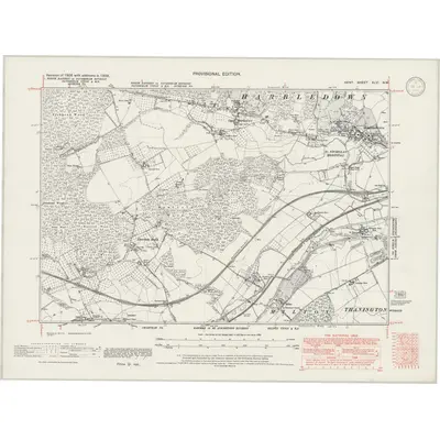 1938 Map of Kent XLVI.NW, 1946 Print