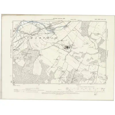 1896 Map of Kent XLVI.SW, 1898 Print