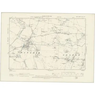 1896 Map of Kent XLVII.NE, 1898 Print