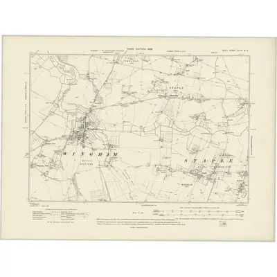 1906 Map of Kent XLVII.NE, 1908 Print