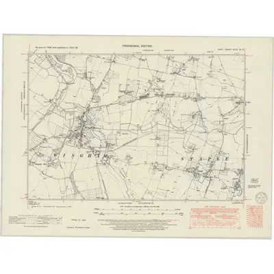 1937 Map of Kent XLVII.NE, 1949 Print