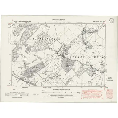 1938 Map of Kent XLVII.NW, 1946 Print