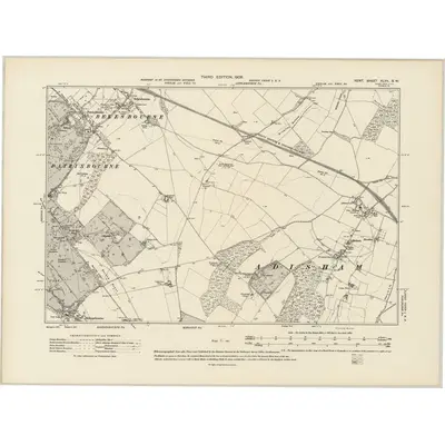 1906 Map of Kent XLVII.SW, 1908 Print