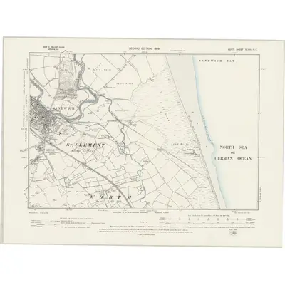 1896 Map of Kent XLVIII.NE, 1899 Print