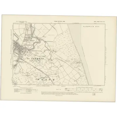 1905 Map of Kent XLVIII.NE, 1908 Print