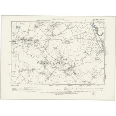 1896 Map of Kent XLVIII.NW, 1899 Print