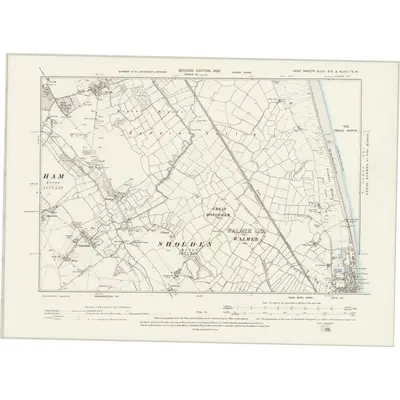 1896 Map of Kent XLVIII.SE & XLVIIIA.SW, 1899 Print