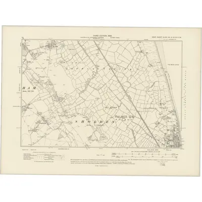 1905 Map of Kent XLVIII.SE & XLVIIIA.SW, 1908 Print
