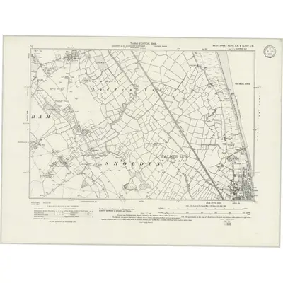 1905 Map of Kent XLVIII.SE & XLVIIIA.SW, 1933 Print