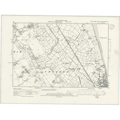 1905 Map of Kent XLVIII.SE & XLVIIIA.SW, 1938 Print