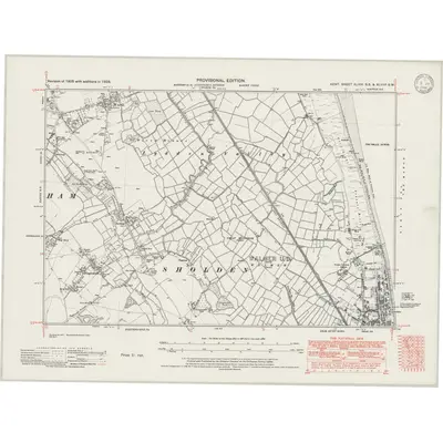 1938 Map of Kent XLVIII.SE & XLVIIIA.SW, 1946 Print