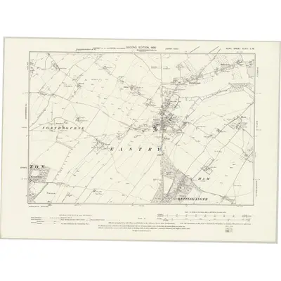 1896 Map of Kent XLVIII.SW, 1898 Print