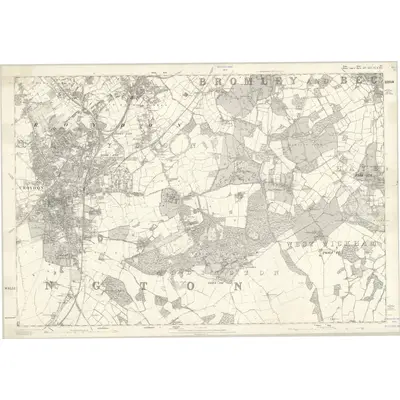 1868 Map of Kent XV, 1871 Print