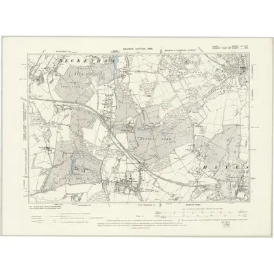1894 Map of Kent XV.NE, 1898 Print