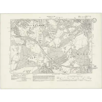 1930 Map of Kent XV.NE, 1934 Print