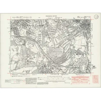 1938 Map of Kent XV.NE, 1946 Print