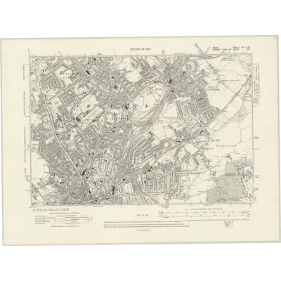 1910 Map of Kent XV.NW, 1914 Print